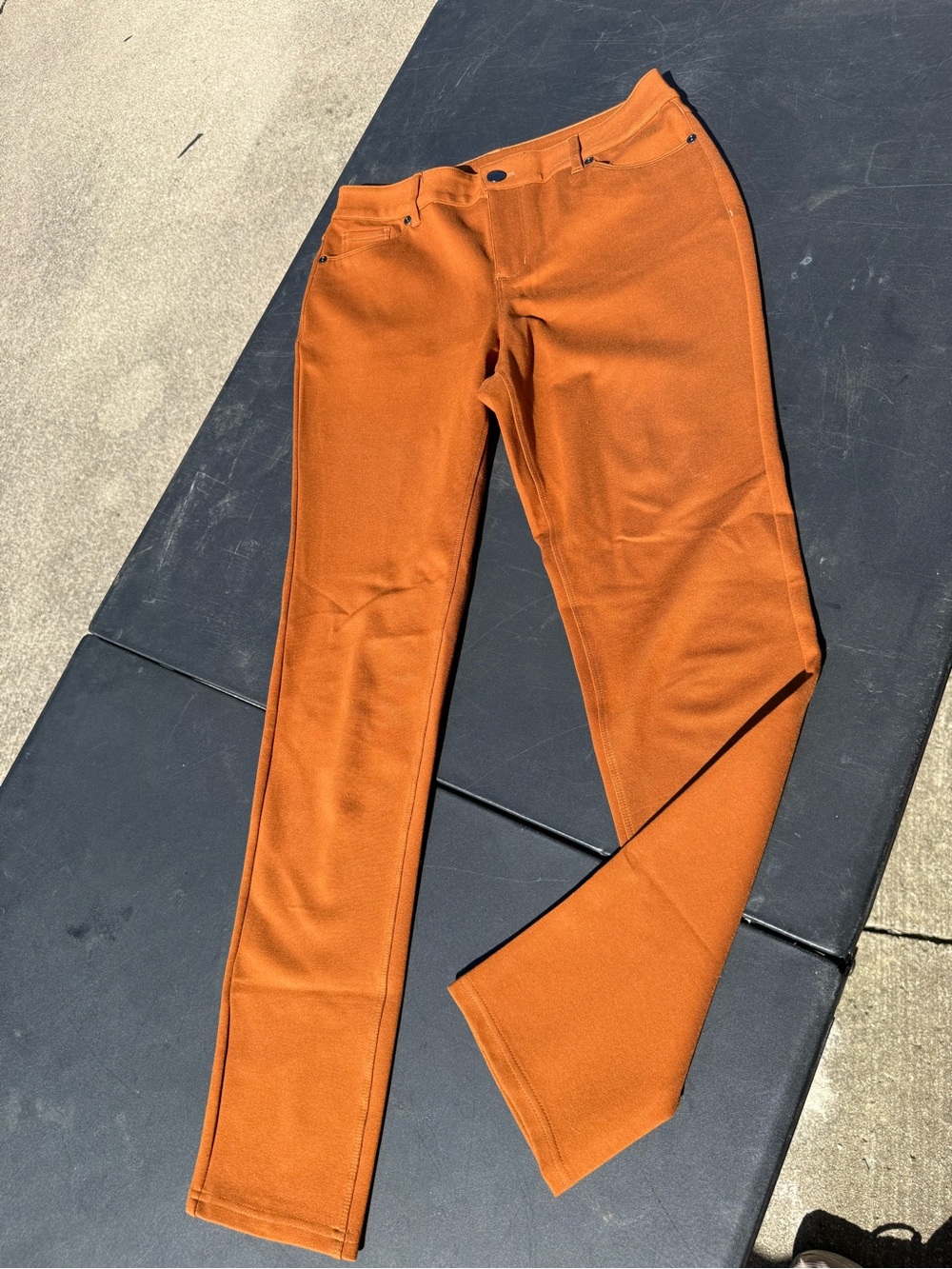 Slim Stretch Skinny Pants in Burnt Orange